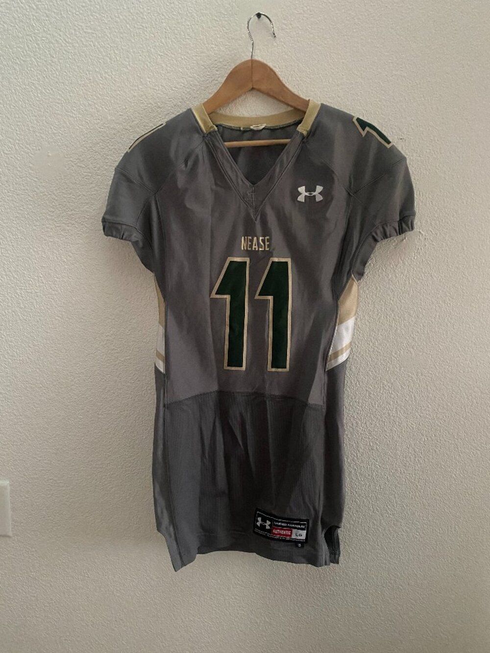 Nease Panthers High School Football Jersey #11 Under Armour Gray Florida Large
